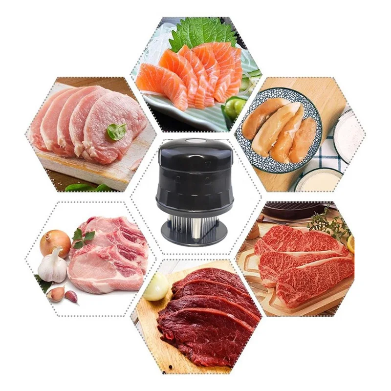 XYj 56 Steel Needles Stainless Steel Tender Meat Hammer Kitchen Helper Steak Pork Chop Fast Loose Meat Tenderizer Needle