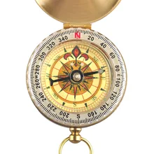 Спорт на открытом воздухе Кемпинг Туризм Портативный латунный Карманный Золотой Многофункциональный флуоресцентный Золотой Компас Навигация 48 мм