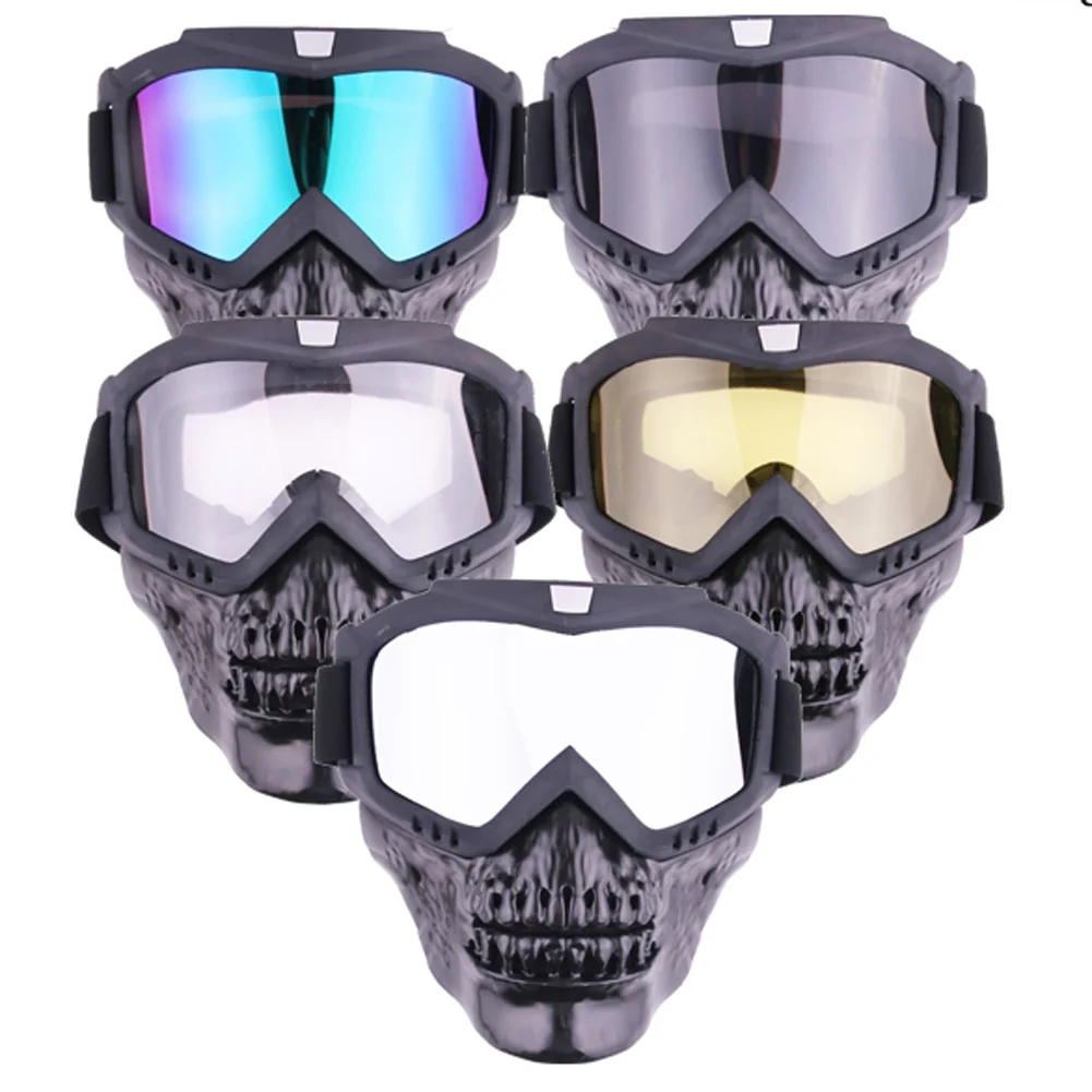 Прочные и прочные защитные очки, маска с черепом, мотоциклетные очки, очки для бездорожья, Балаклава, маска для лица, защита для лица