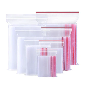 

100pcs/pack Ziplock Bag Plastic Bag Sealed Bag Small Transparent Food Storage Bag Jewelry Storage