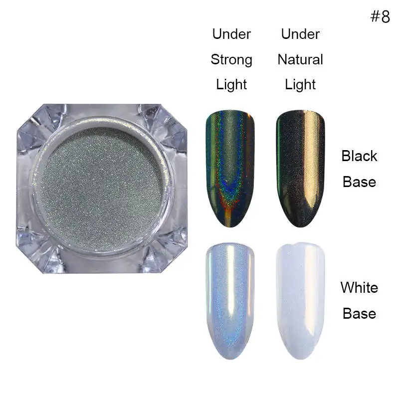 0,2 г/кор. зеркальный ногтевой порошок цветной дизайн ногтей хромированный пигмент с Блестками Пыль "сделай сам", нейл-арта украшения 30 Цвета - Цвет: 8