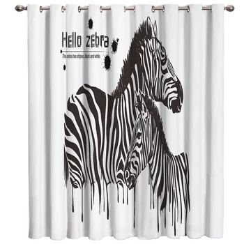 

Bedroom Decor Curtain Ink Zebra Window Curtain Panels Window Curtain Living Room Luxury Home Decor