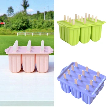 

12 Grid Food Grade Silicone Ice Cream Mould with Lid