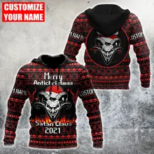 

2021 New Merry Christmas Satanic Claus 3D Printed Fashion Hoodies Men Sweatshirt Unisex Zip Pullover Casual Jacket Tracksuit