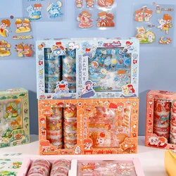 Ensemble de 10 rubans Washi, 10 feuilles d'autocollants, Scrapbooking, Kawaii, Washitape PET, papeterie japonaise, rubans de masquage décoratifs 