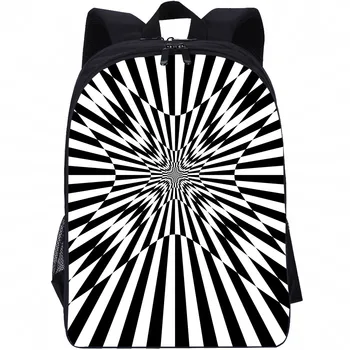 

16-Inch Irregular Pattern Twist Effect Backpack School Bag Kids Book Bags Shoulder Backpack Travel Girls Boys Women men