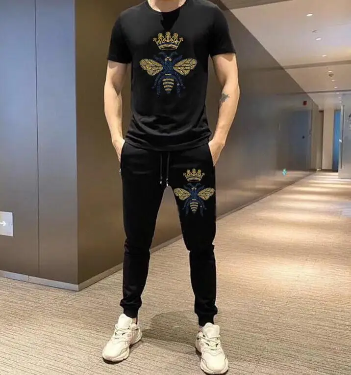 힙합 정장 새로운 남자 tracksuit 남자 캐주얼 경량 여름 남자 조깅 세트