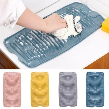 

1PC Silicone Scrub Boards Folding Washboard With Suction Cup Non-slip Soft Mini Washboards Household Clothes Cleaning Products