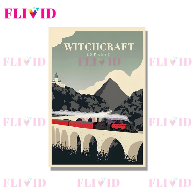 Famous Movie Witchcraft School Cartoon Scenery Nordic Poster Wall Art Canvas Painting Wall Pictures For Living Room Unframed T