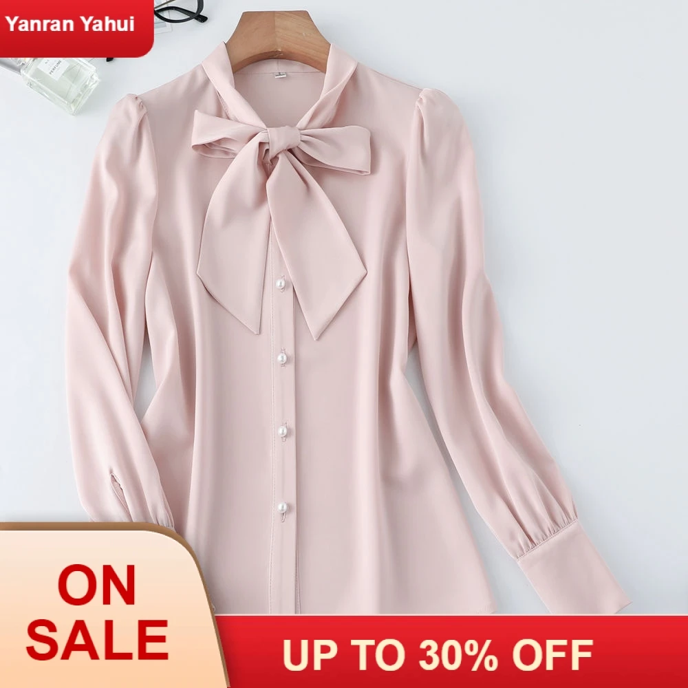Высококачественная шифоновая рубашка с длинным рукавом для женщин новинка 2019