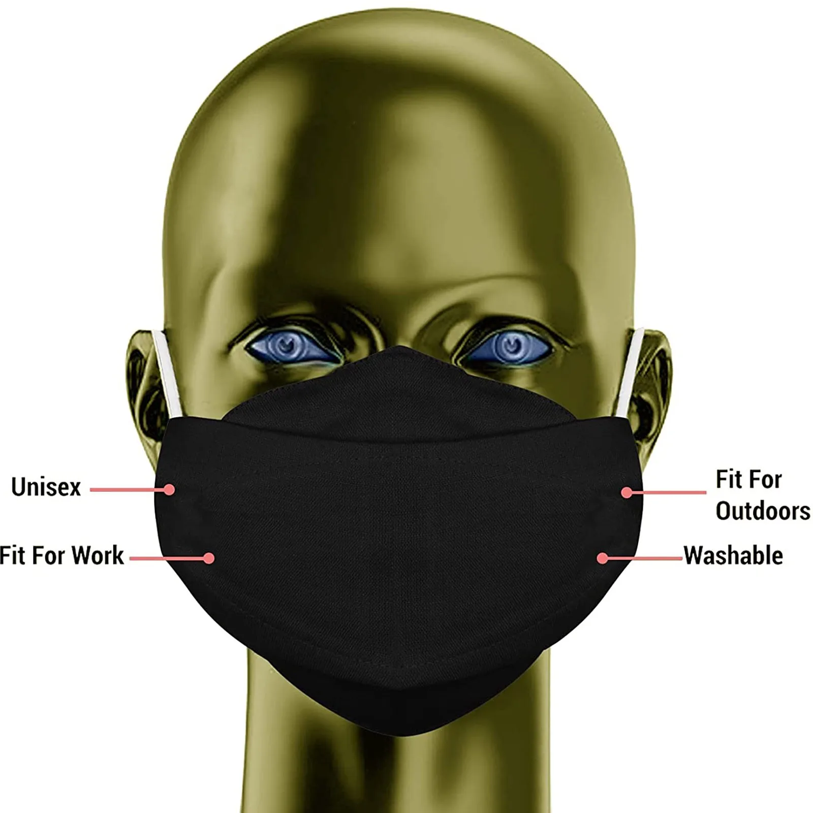 3pc Fogging Cloth Face Mask With Nose Wire Adjustable Earloops Masken Women Men Cotton Cloth Facial Mask Comfortable Pm2.5