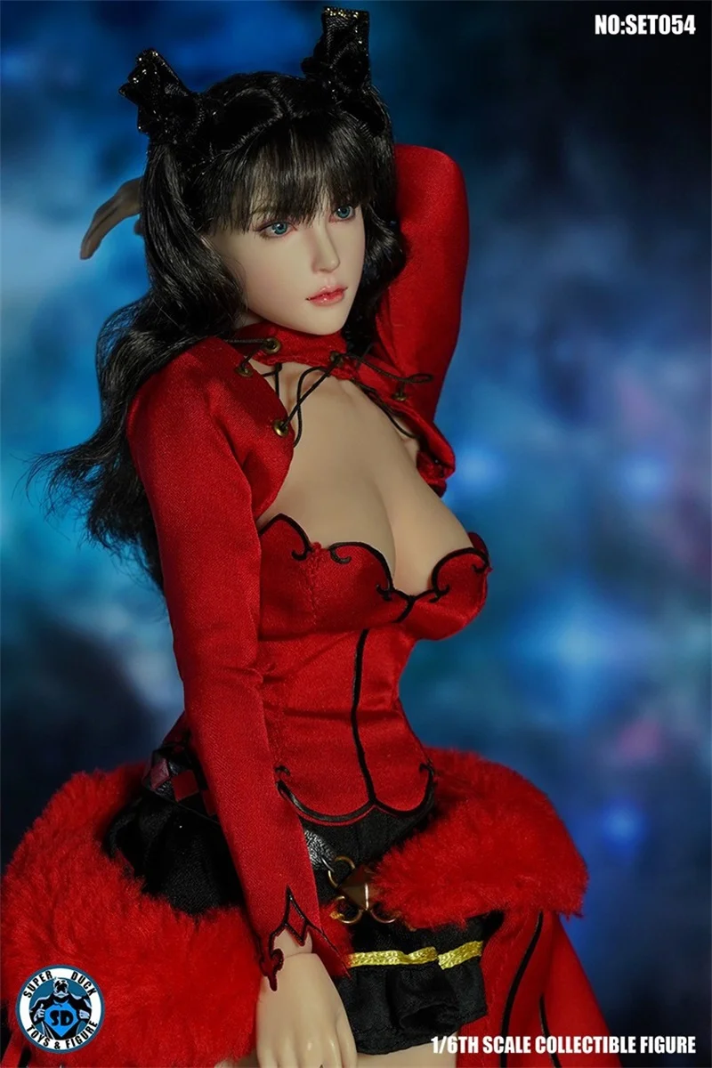 

In Stock 1/6th SUPER DUCK SET054 Magical Girl Head Sculpture Dressing Suit Set No Body For 12inch Rubberized Body Figures