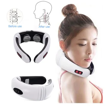 

Electric Neck pulse Massager Six functional modes Power Control Far Infrared Heating Pain Relief Tool Health Care neck Massager