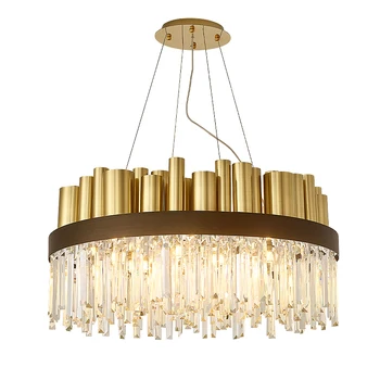

NAVIMC modern Chandelier Gold luxury crystal chandelier for lobby living room Villa Lighting fixtures home decor