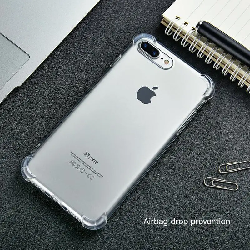 Прозрачный чехол Ani-knock для iPhone 11 Pro Max X XS Max XR четыре угловые подушки безопасности Силиконовый ТПУ чехол для телефона iPhone 6 6S 7 8 Plus