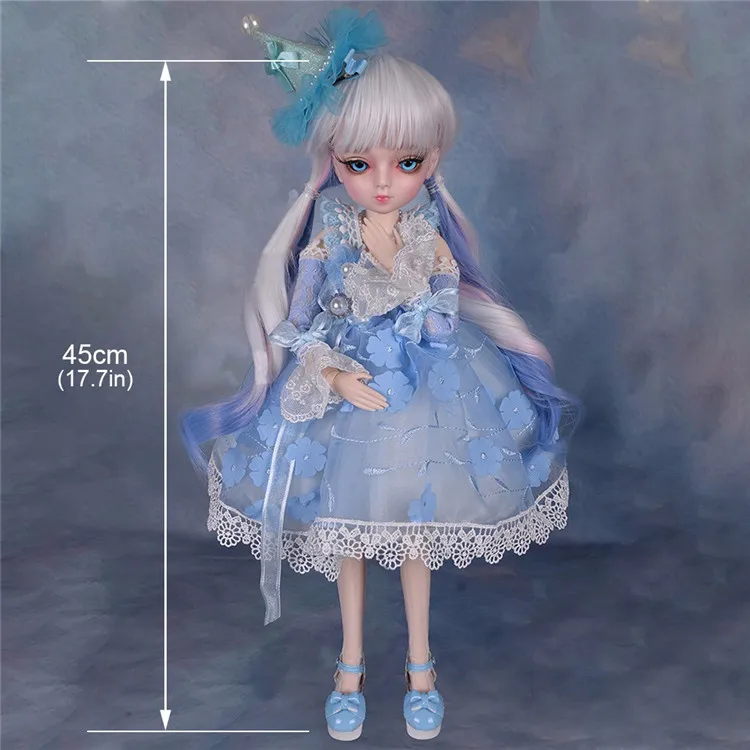 45 см BJD 1/3 куклы для девочек с платьем парики обувь макияж ручной работы красивые игрушки силиконовый шарнир Кукла реборн для девочек Рождественский подарок