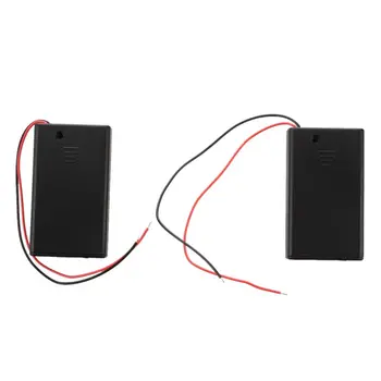 

2 Pcs 3 x AAA 4.5V Battery Holder Case Box Wired ON/OFF Switch w Cover