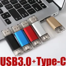 USB флеш-накопитель USB3.0 type-c 16g 32gb 64gb 128gb 256gb type-c для samsung S8 S9 huawei mate 10 20