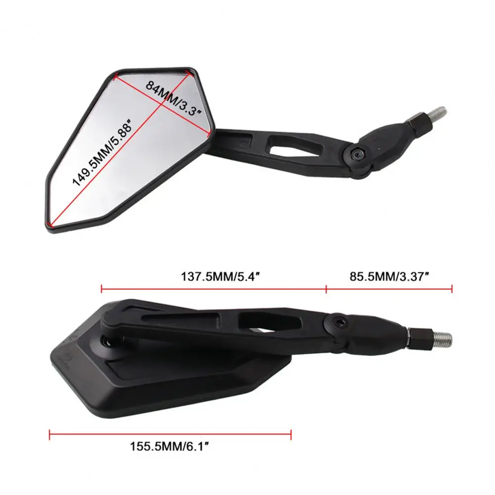 1Pair Rear View Mirrors Universal High Strength Plastic Auxiliary Side Mirrors for Motorcycle