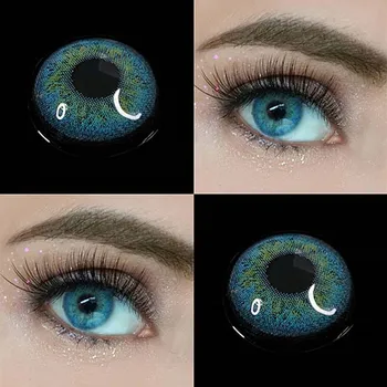 

2pcs/pair DNA Earth Blue Colored Contact Lenses Color for Eyes Lens Eye Color Contacts Soft Contact Lens Super Natural Looking