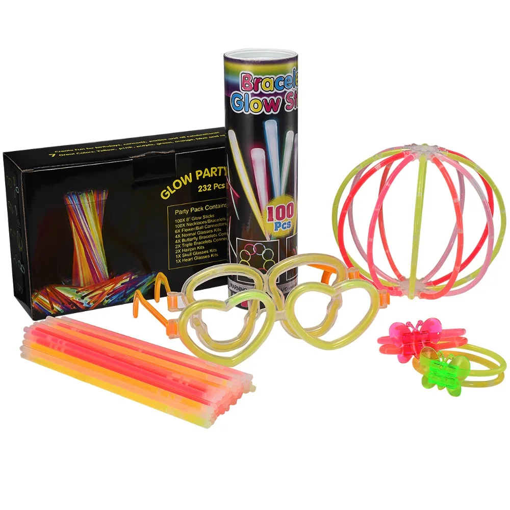 Magic Fluorescence Light Glow Sticks Set Glowing Headband Flowers Glow Balls for Bracelets Necklaces Glasses Xmas Party Supplies
