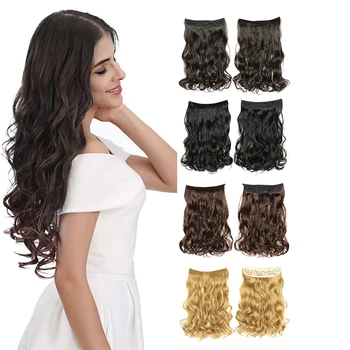 

20inch Invisible Wire No Clip One Piece Halo Hair Extension Secret Fish Line Hairpiece Silky Synthetic hair for women