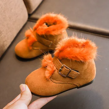 

kids girls snow Boys winter shoes warm plush soft bottom children fashion baby boys toddler shoes Size 21-30