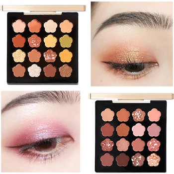 

16 Colors Glitter Matte Eyeshadow Pallete Powder Waterproof Metallic Shimmer Eye Shadow Pigment Makeup Palette Cosmetics