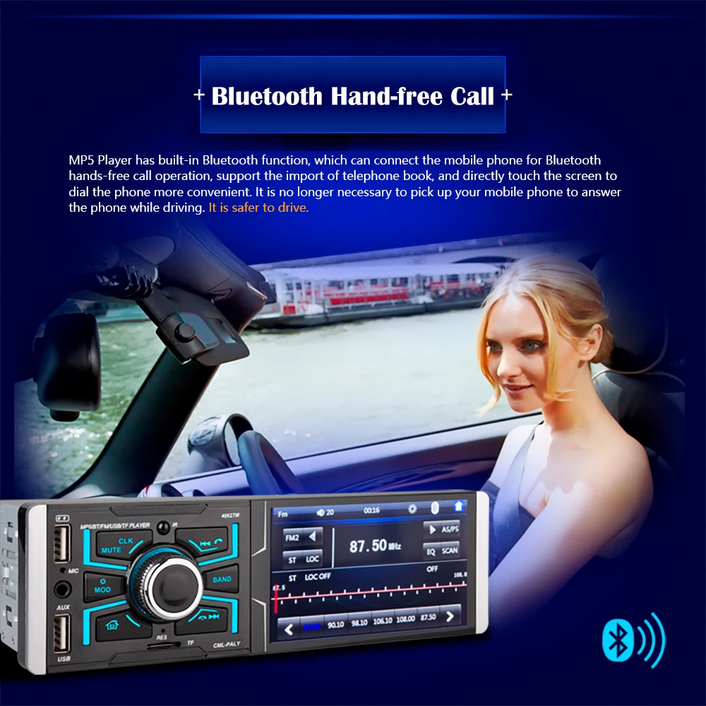 Автомагнитола AMPrime 1 Din Autioradio с сенсорным экраном 4 дюйма автомобильный