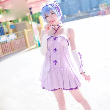 

Purple Color Rem Cosplay Costume Dress Re:zero Kara Hajimeru Isekai Seikatsu Re Life In a Different World From Women Girls
