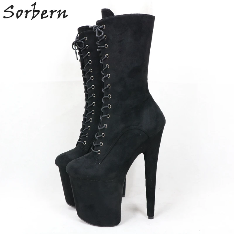 Sorbern/женские ботинки на очень высоком каблуке для стриптиза; Pd Shoe; ботильоны на заказ; высокие женские ботинки; большие размеры; на заказ; широкие ботильоны
