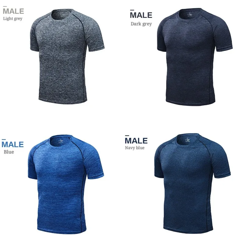Быстросохнущая Мужская футболка для бега, одежда для фитнеса, Спортивная футболка с коротким рукавом, дышащая спортивная рубашка