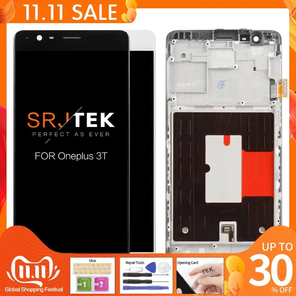 OLED дисплей для OnePlus 3T сенсорный ЖК экран Oneplus 3 дигитайзер рамка в сборе заменяет 5