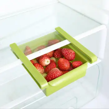 

High Quality Adjustable Refrigerator Storage Rack Organizer Fridge Drawer Freezer Shelf Box Pull-out Spacer Layer Kitchen Tools