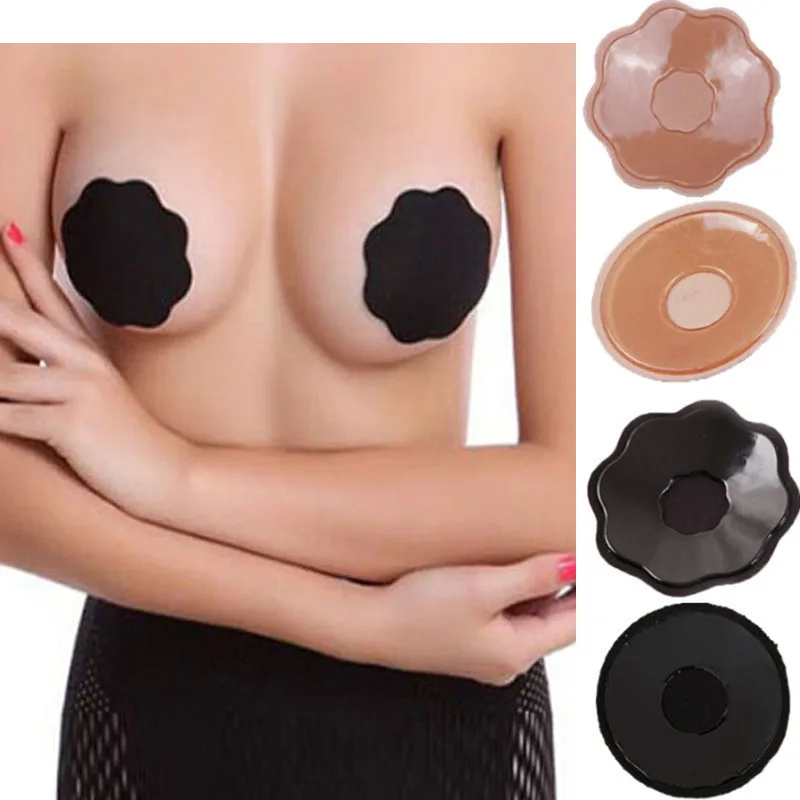 1 Pair Bra Pad Reusable Self Adhesive Silicone Bra Breast Pad Pasties Petal Chest Stickers Nipple Cover Invisible Intimates
