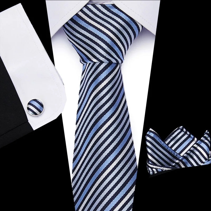 

New Luxury Classic Striped men ties set 8cm Necktie Paisley 100% Silk Jacquard Woven Neck Tie Suit Wedding