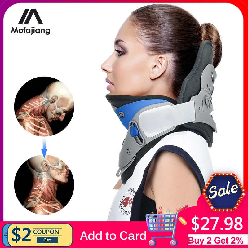 Neck Correction Repair Collar Cervical Traction Device Adjustable Spine Stretcher Corrector Support | Красота и здоровье