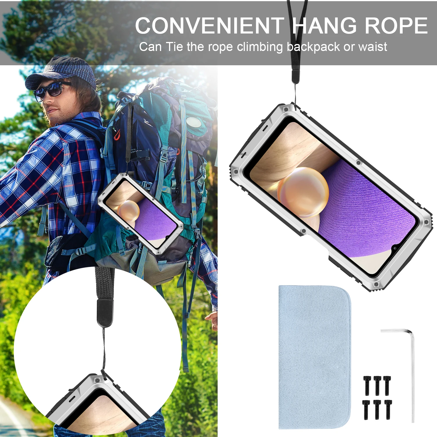 For Samsung A32 5G A326B Case Metal Shockproof Cover For Samsung Galaxy A32 4G Waterproof Cover 360 Full Body Armor Stand Case