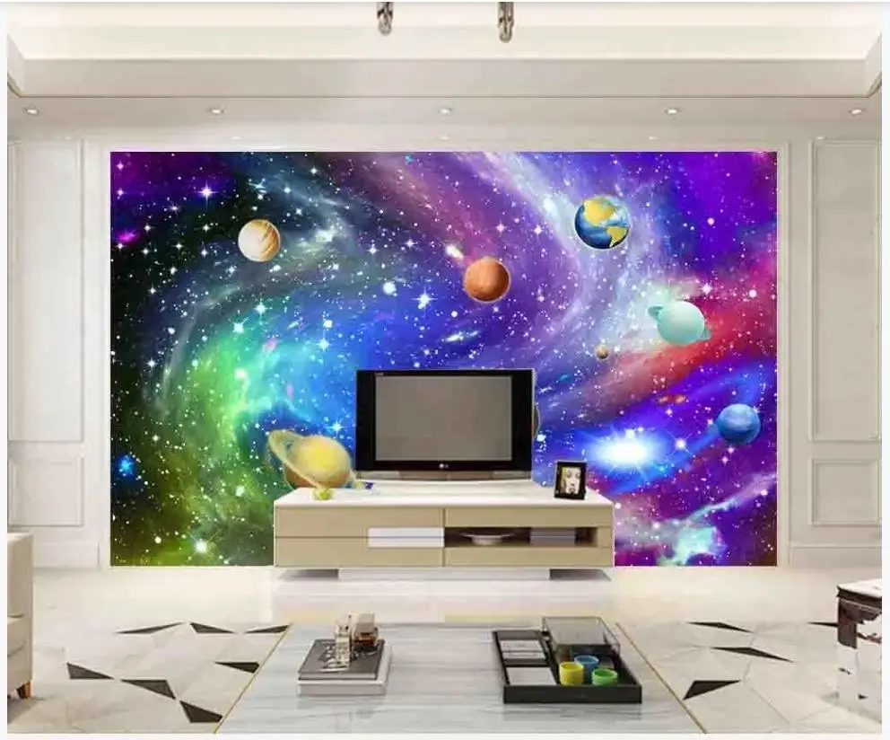 

Custom photo wallpaper 3d mural wallpaper for walls 3d Universe starry sky solar system planet 3D mural background wall papers