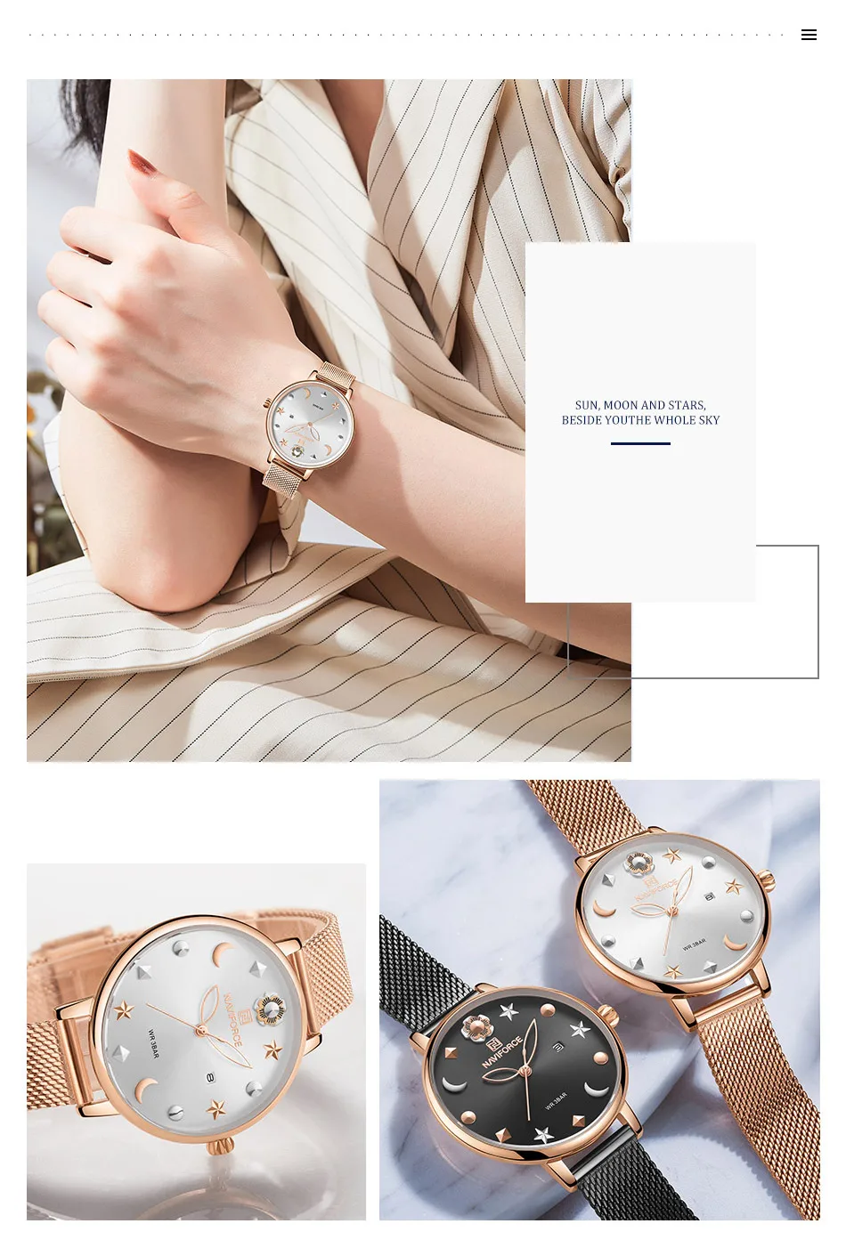 NAVIFORCE Top Brand Luxury Women's Watches Fashion Simple Stylish Stainless Steel Bracelet Ladies Watch Relogio Feminino Gifts (15)