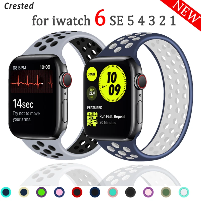 

Solo Loop for Apple Watch Band 44mm 40mm 38mm 42mm Breathable Elastic Belt Silicone bracelet iWatch band Series 3 4 5 SE 6 Strap