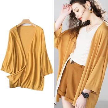 

KarSaNy Oversized Cardigan Women Summer Loose Ice Silk Summer Cardigans For Women Knitted Cardigan Long Female Cardigans 2020