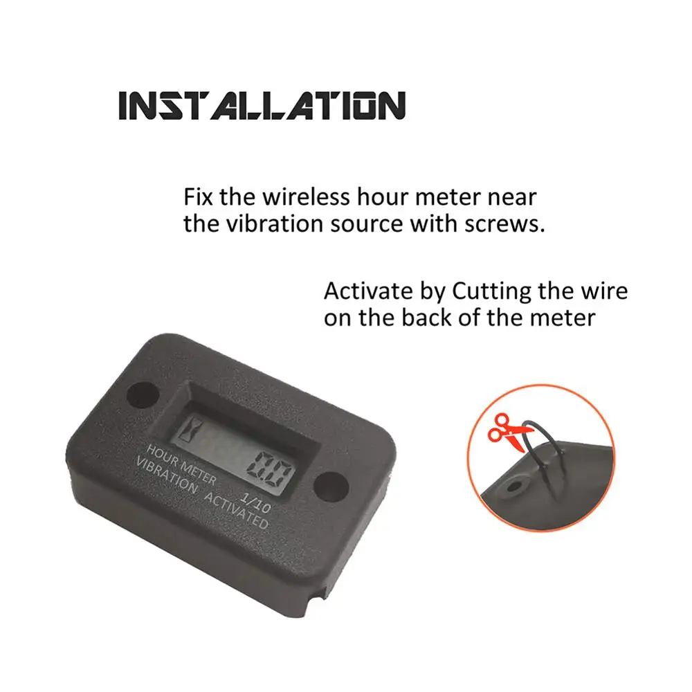

Tach Maintenance Hour Meter Tachometer for 2 or 4 Stroke Gas Engine Motorcycle Small Engines Boat Motorcycle Accessories