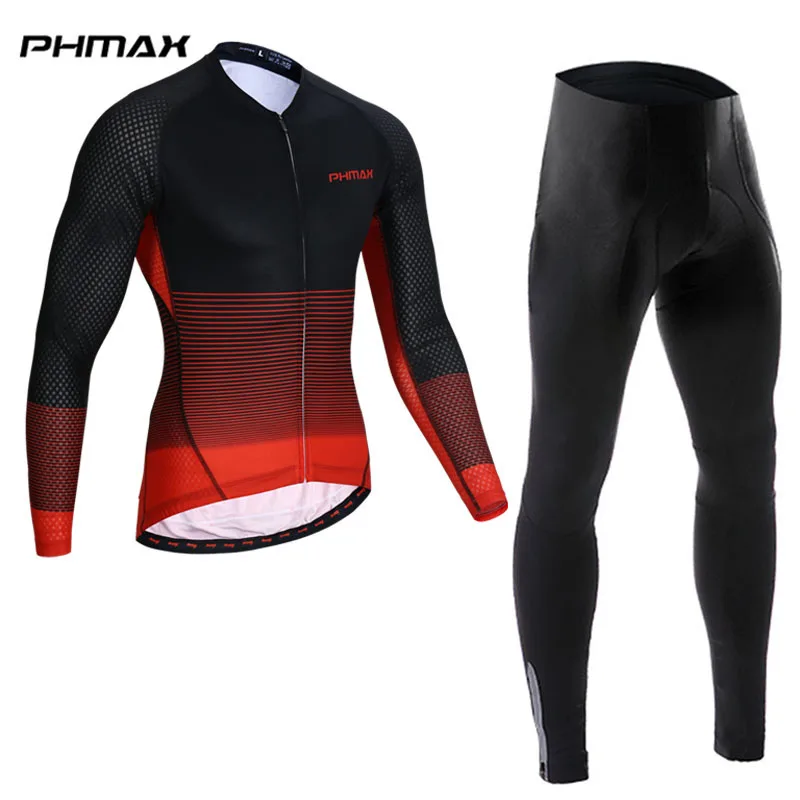 Normal Cycling Set PHMAX, новинка, длинный рукав, Pro Bib, комплект для велоспорта, дышащий, MTB, для велоспорта, комплект одежды для велоспорта, одежда для велоспорта, Майо, Ropa Ciclismo - Цвет: Normal Cycling Set