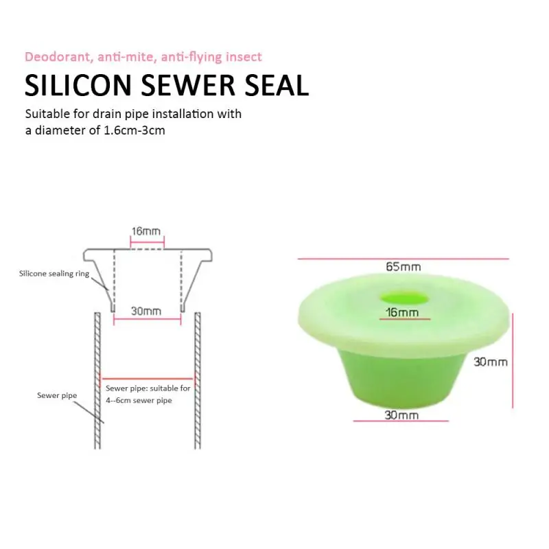 4 Pièces Anneau de Silicone Désodorisant Joint d'Étanchéité pour Tuyau d' Égout de Drainage Bouchon