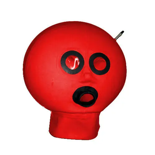 Rote Maske zwinkert offenem Mund schwarz Rubber Gummi 0.4mm Fixed size