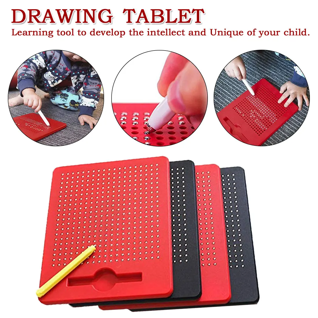 

Magnet Pad Drawing Board Drawing Pen Toys For Children Pen Paint Ball Magnetic Tablet Magnetic Pen Beads Learning Notebook