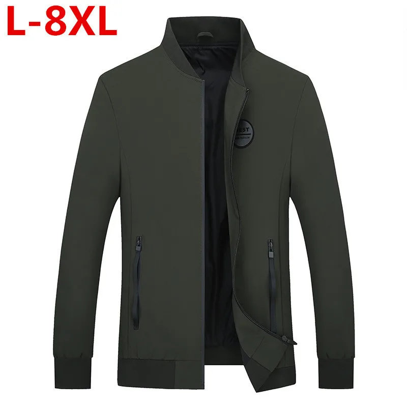 Новый размера плюс 8XL 7XL Новое поступление весенняя куртка мужская брендовая