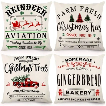 

Christmas Throw Pillow Covers Christmas Decorations Winter Holiday Decorative Pillowcase Farmhouse Cushion Case