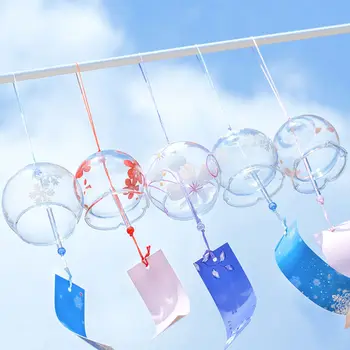 

Glass Wind Chimes Japanese Style Wind Chime Simple and Beautiful Label Pendnat Chimes Wind Bells For Home Decoration